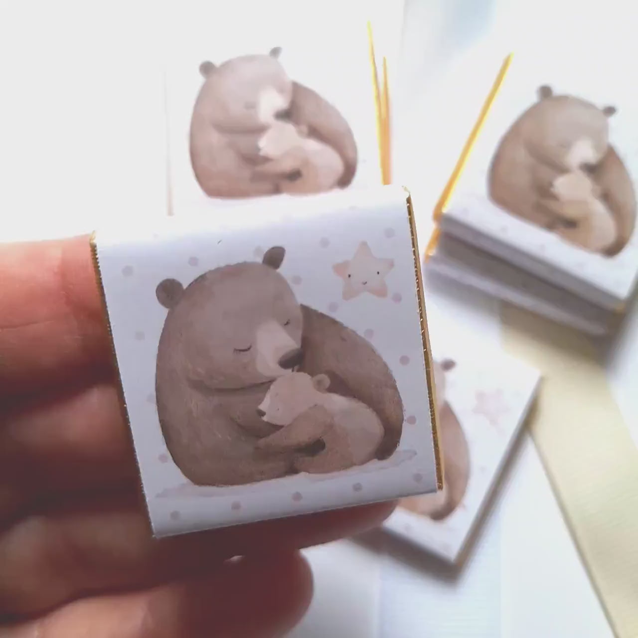 Mama Bear Baby Shower Chocolate Favours – Custom Guest Treats, Teddy Bear Party Bags