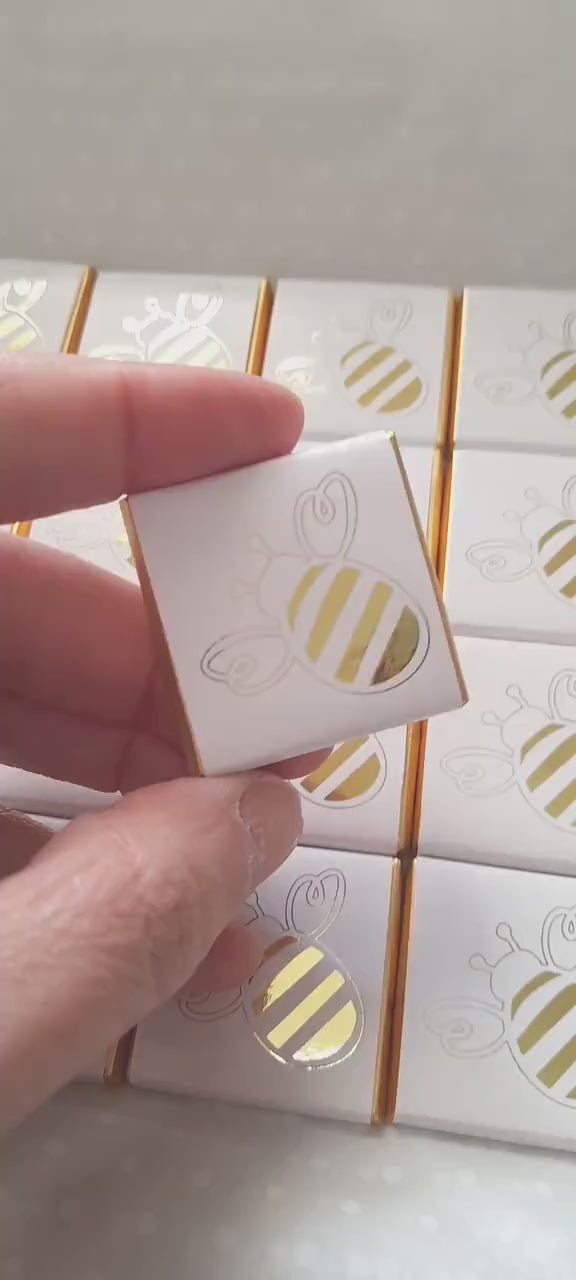 Personalised Golden Bee Party Chocolates – Bumblebee Personalised Birthday Favours