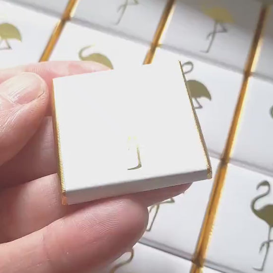 Personalised Flamingo Party Favours - Gold Foiled Tropical Chocolate Treats