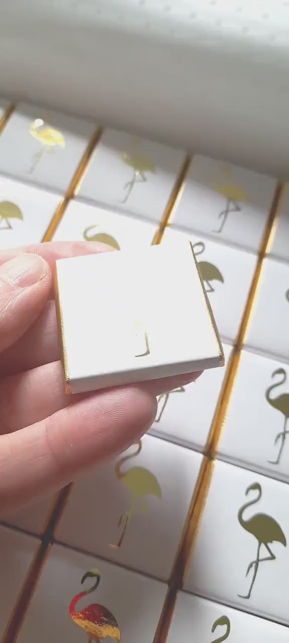 Personalised Flamingo Party Favours - Gold Foiled Tropical Chocolate Treats