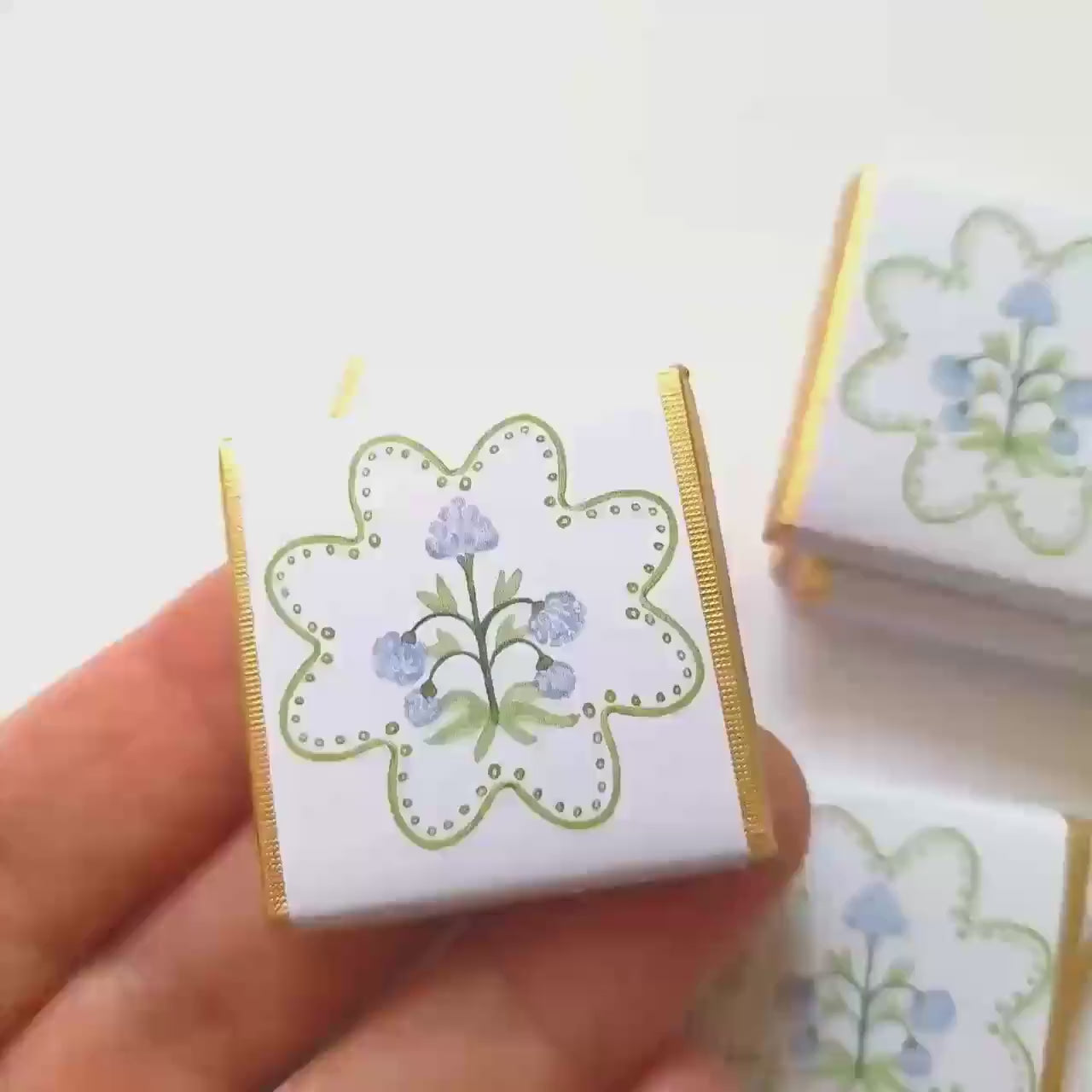 Personalised Blue Floral Party Favours – Wedding Thank You Chocolates