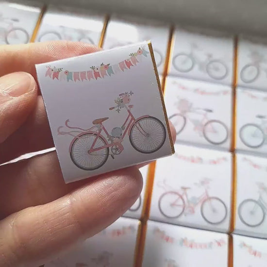 Personalised Floral Bicycle Chocolates – Spring Garden Party Favours