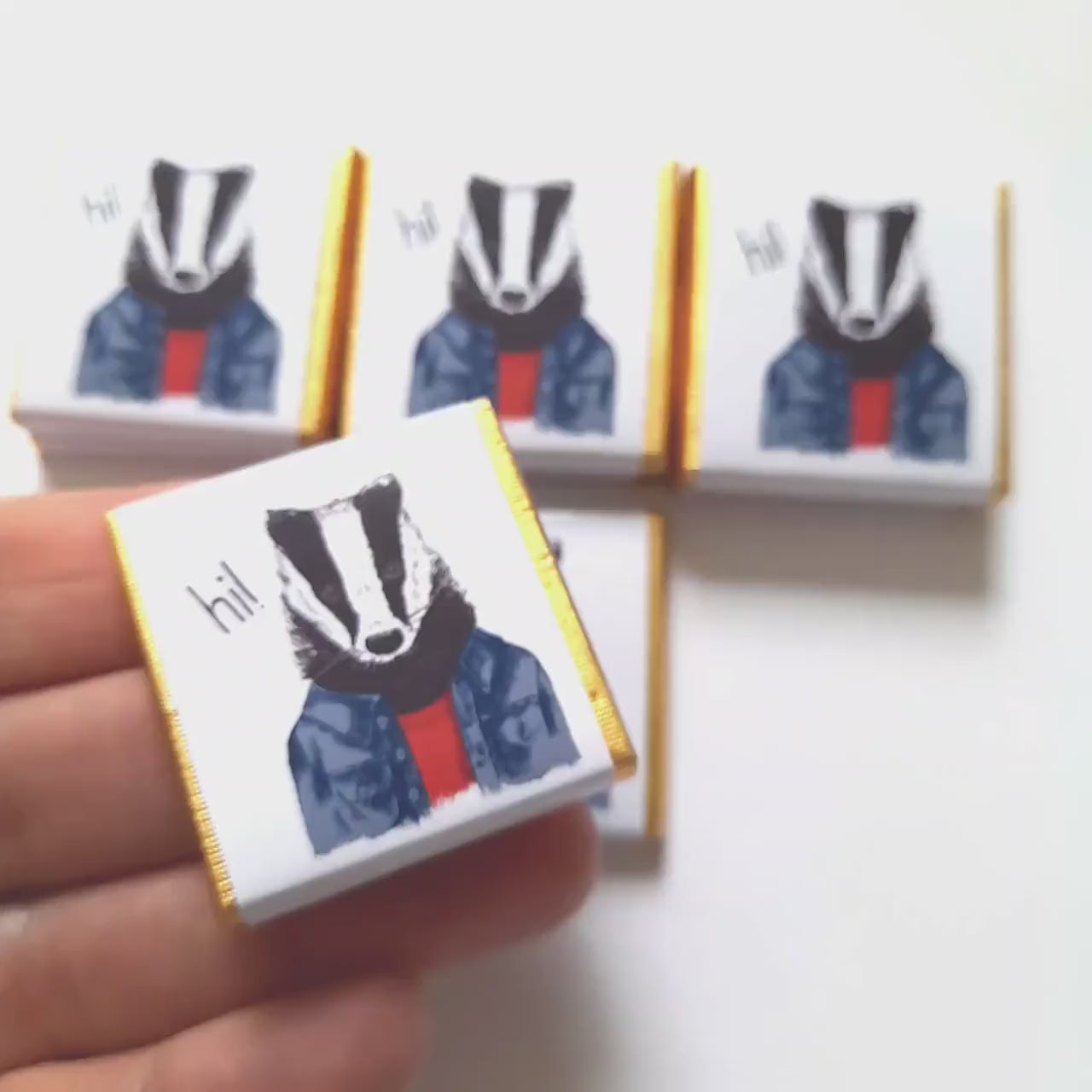 Personalised Badger Chocolate Favours – British Wildlife Birthday Treats