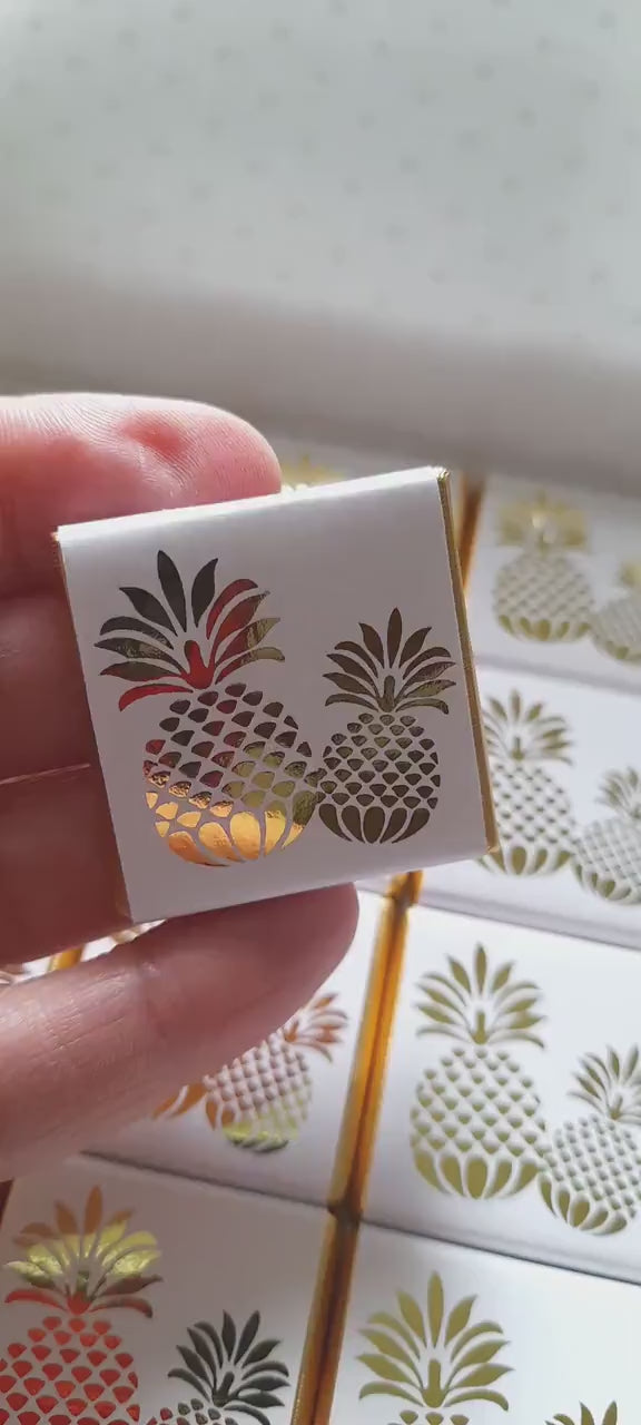 Personalised Golden Pineapple Chocolates – Tropical Wedding Favours, Luau Party Bag Filler