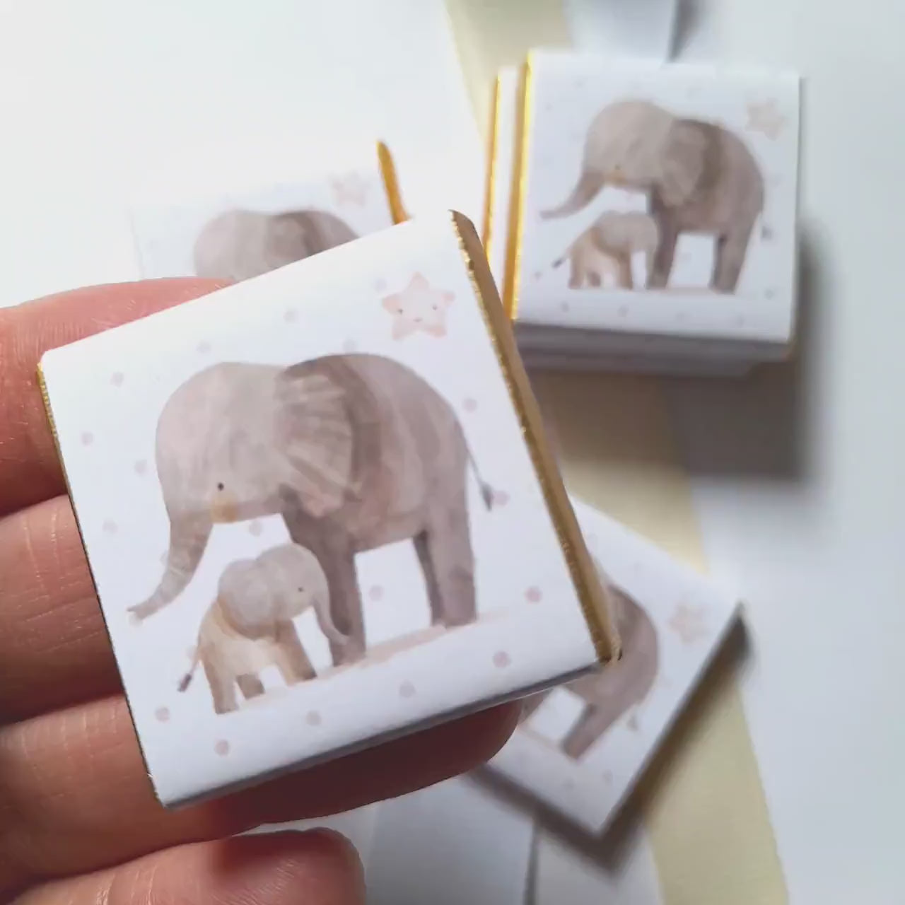 Personalised Mother Baby Elephant Shower Favours – Chocolate Guest Gifts