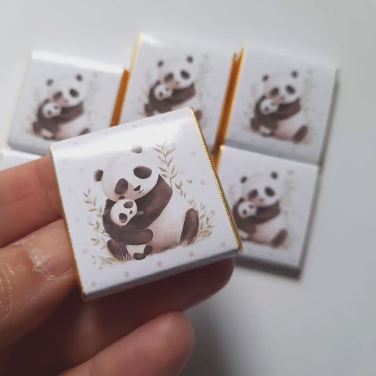 Personalised Panda Baby Shower Chocolate Favours – Mama and Baby Treats