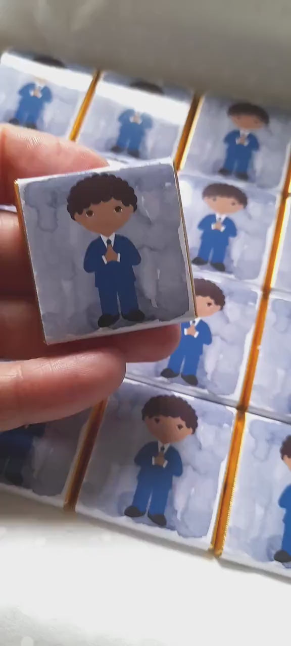 Personalised Curly Boy First Communion Favours