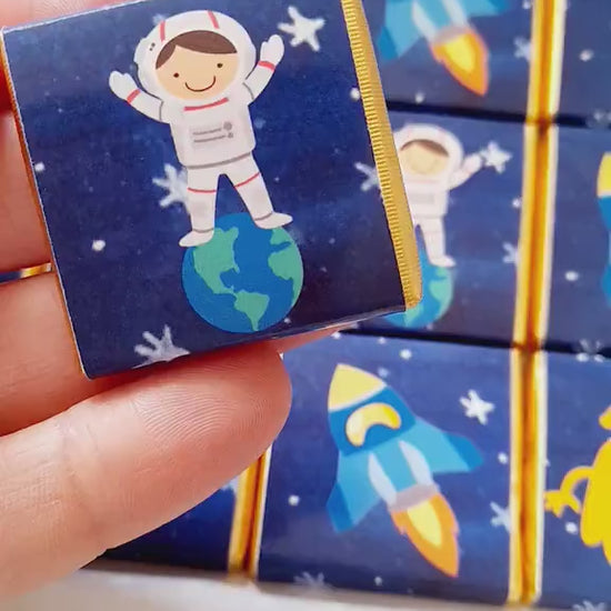Personalised Space Birthday Chocolates – Astronaut Rocket Party Favours