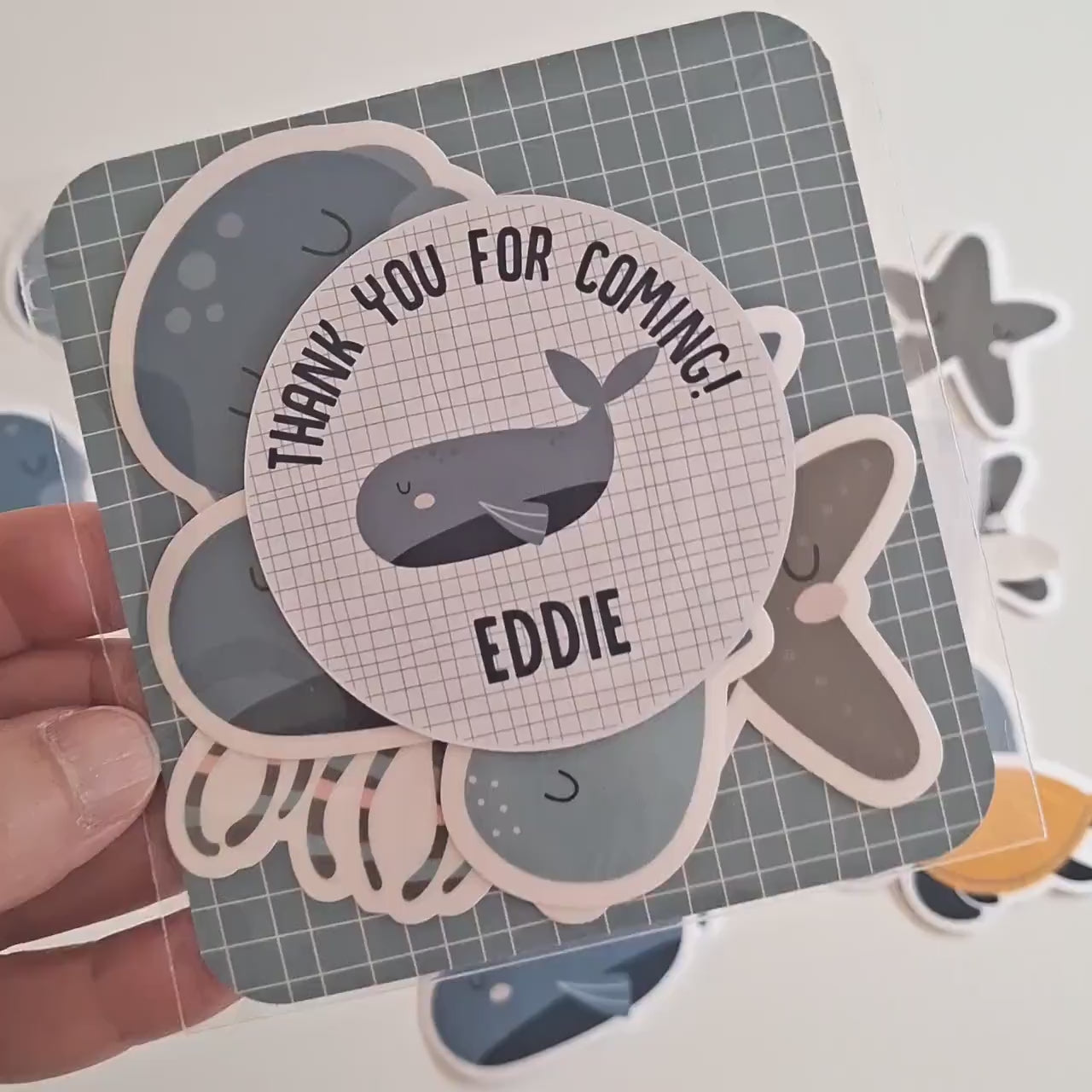 Personalised Under the Sea Vinyl Stickers Party Bags,  Ocean Theme Birthday Favours