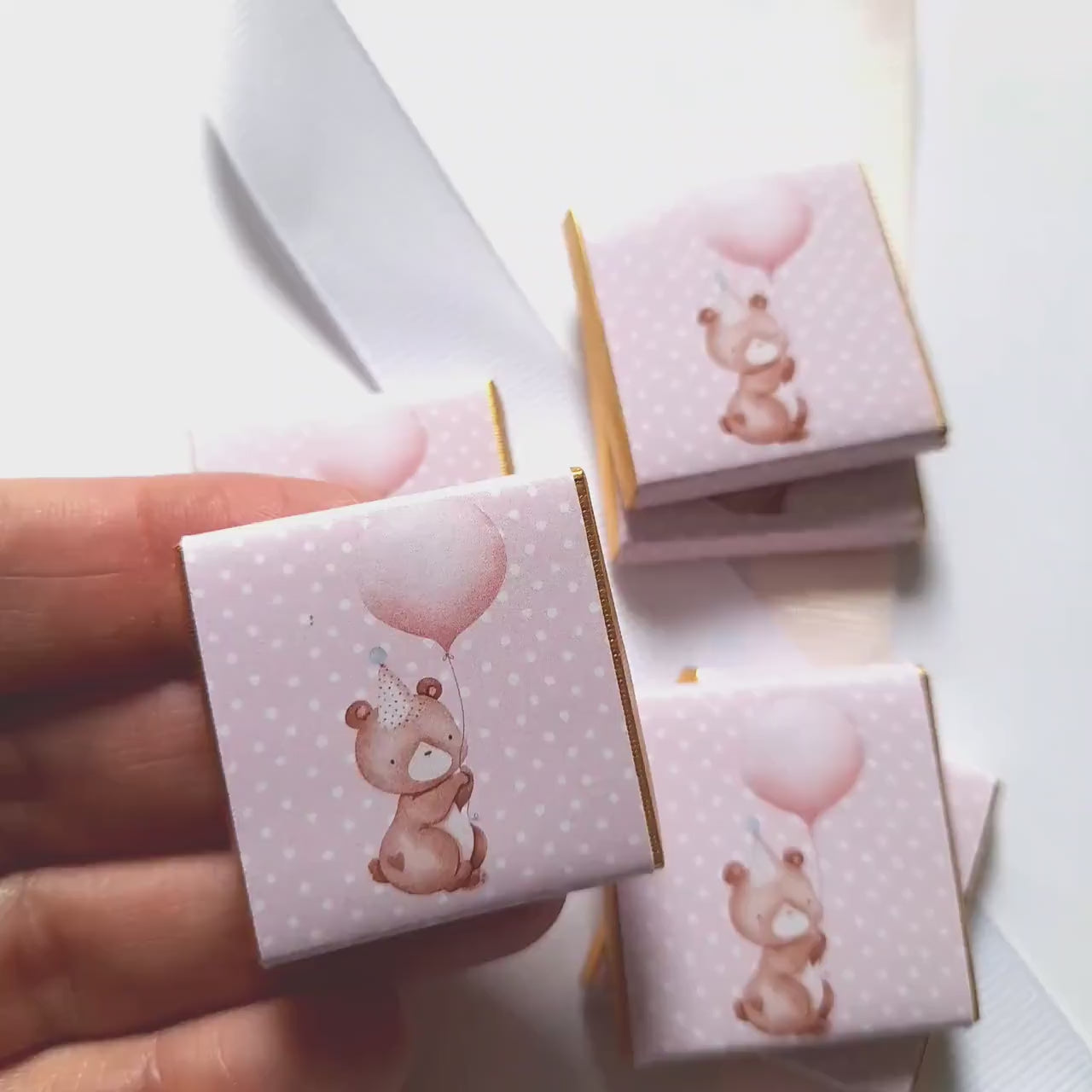 Personalised 1st Birthday Party Favours – Baby Bear Girl Treats