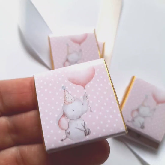 Personalised Girl 1st Birthday Party Favours – Baby Elephant