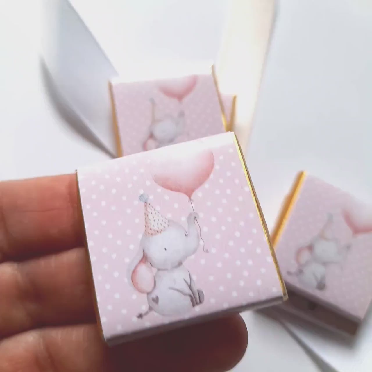 Personalised Girl 1st Birthday Party Favours – Baby Elephant