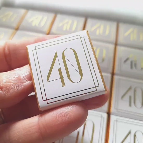 Personalised Milestone Birthday Favours - Gold Foiled Number Chocolates - Custom 18th 21st 30th 40th 50th Guest Gifts - Elegant Party Treats