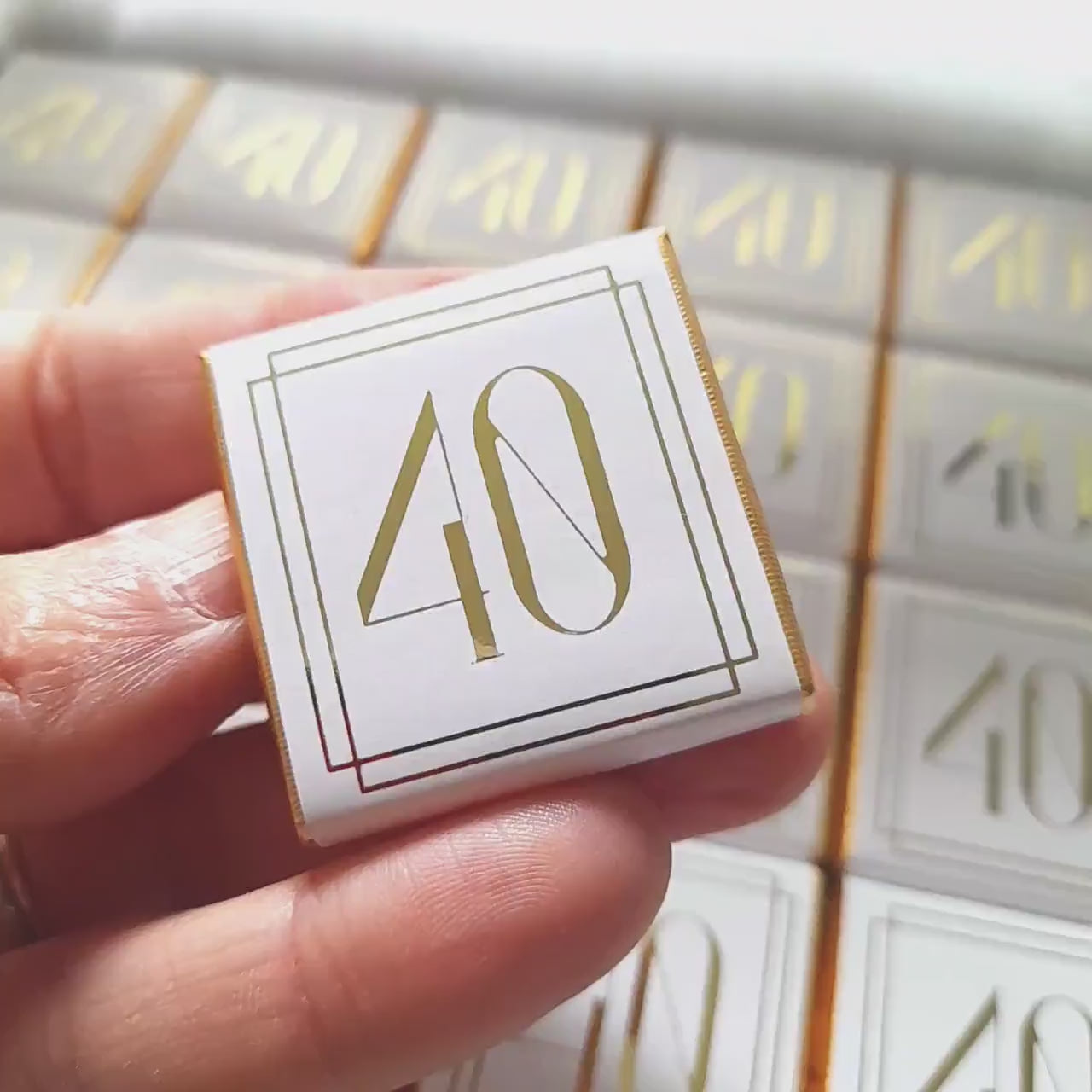 Personalised Milestone Birthday Favours - Gold Foiled Number Chocolates - Custom 18th 21st 30th 40th 50th Guest Gifts - Elegant Party Treats