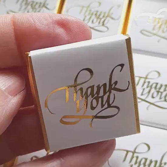 Personalised Gold Thank You Party Favours