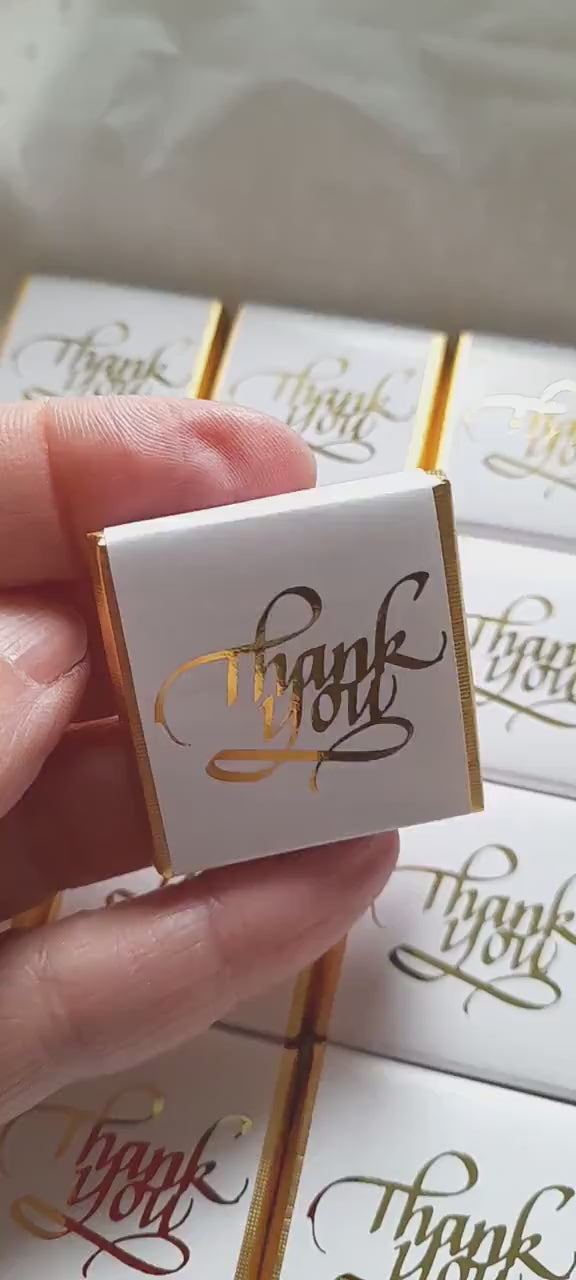 Personalised Gold Thank You Party Favours