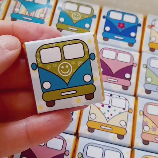 Personalised Camper Van Party Favours, Wedding Treats, Camping Birthday Chocolates, Customised Guest Gifts