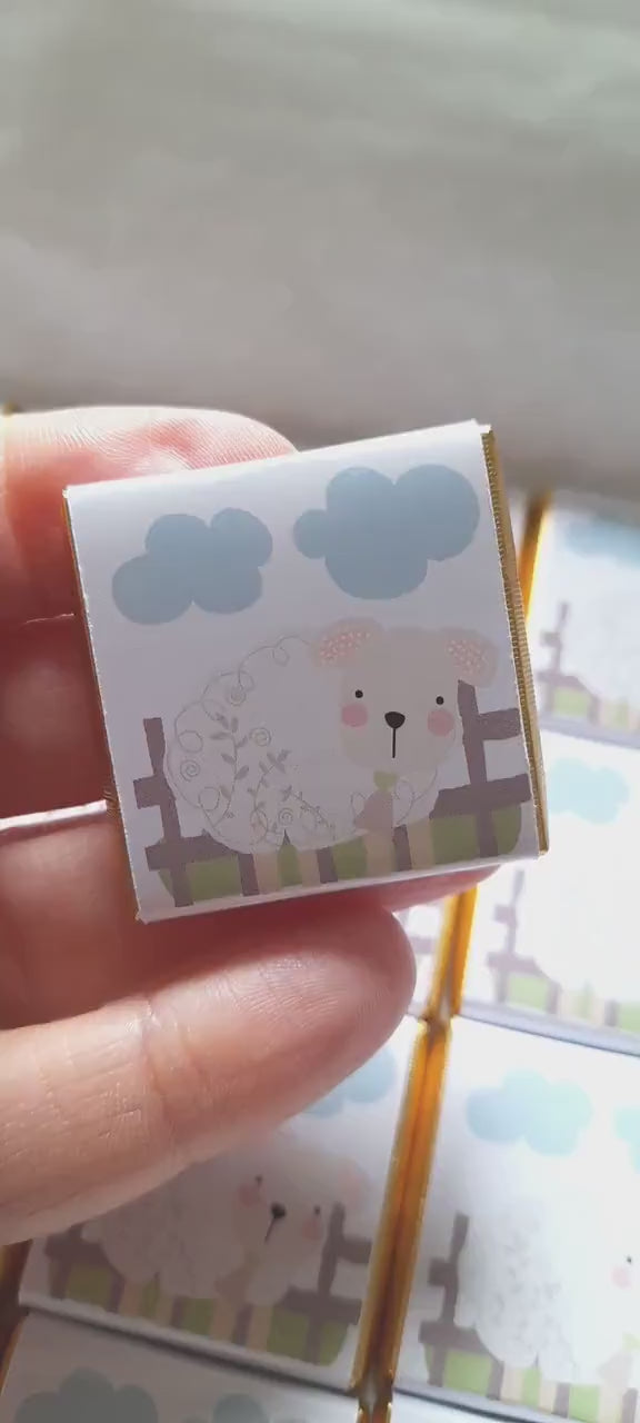 Personalised Baby Lamb Chocolates – Fluffy Sheep Party Favours, Baby Shower Treats