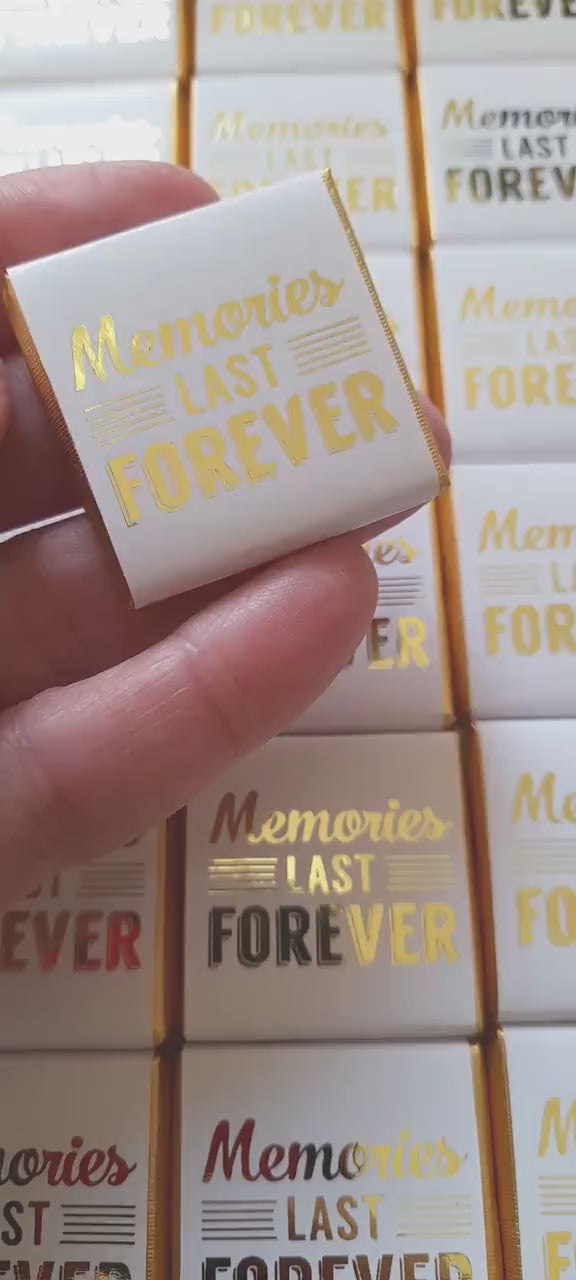 Personalised Gold Foil Wedding Chocolates – Anniversary Guest Favours, Celebration Treats