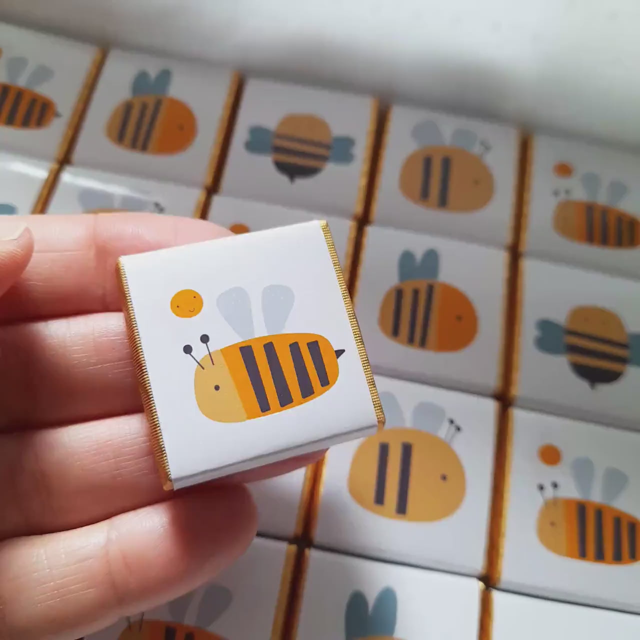 Personalised Bumblebee Chocolate Favours – Custom Bee Birthday Party Treats