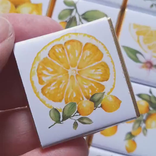 Personalised Lemon Party Favours, Citrus Fruit Wedding Chocolates,  Baby Shower Treats, Customised Guest Gift