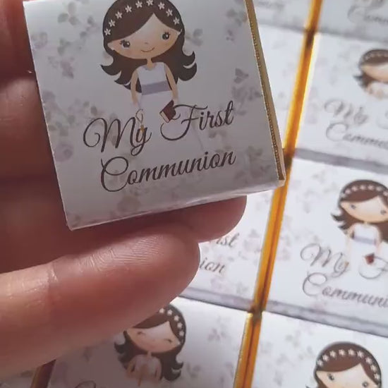 Personalised First Holy Communion Chocolate Favours – Girls Religious Treats, Party Gifts