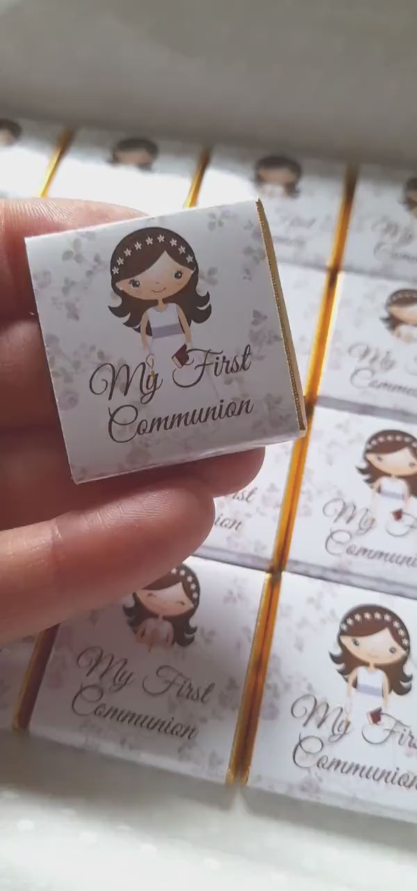 Personalised First Holy Communion Chocolate Favours – Girls Religious Treats, Party Gifts