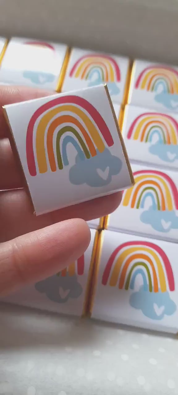 Personalised Rainbow Party Favours - Happy Birthday Chocolate Treats