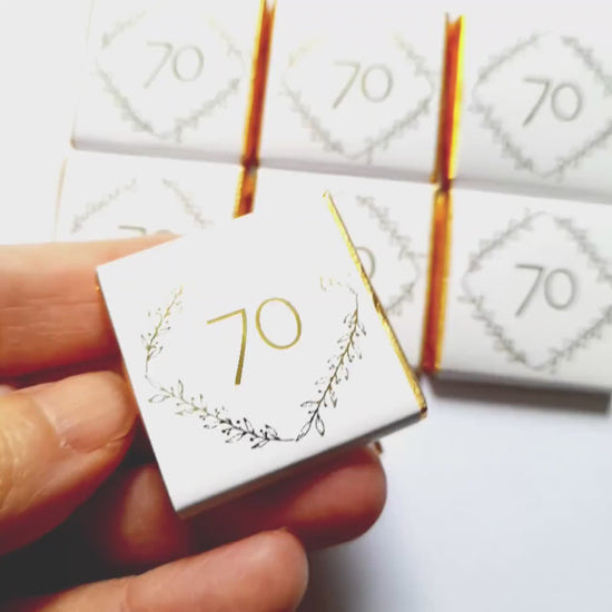 Personalised Milestone Birthday Chocolate Favours - 18th 21st 30th 40th 50th 60th Birthday Table Decor - Gold Foil Anniversary Treats