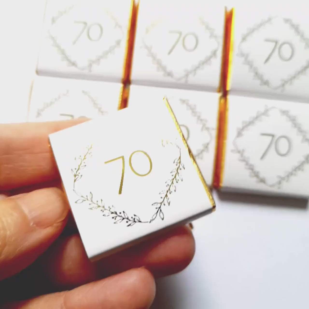 Personalised Milestone Birthday Chocolate Favours - 18th 21st 30th 40th 50th 60th Birthday Table Decor - Gold Foil Anniversary Treats