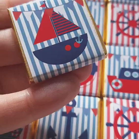 Nautical Chocolate Party Favors, Sailor Theme Custom Guest Gifts, Birthday Wedding Hen Party