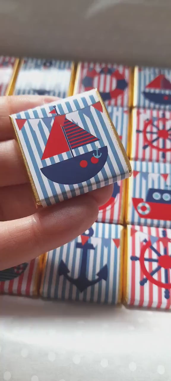 Nautical Chocolate Party Favors, Sailor Theme Custom Guest Gifts, Birthday Wedding Hen Party