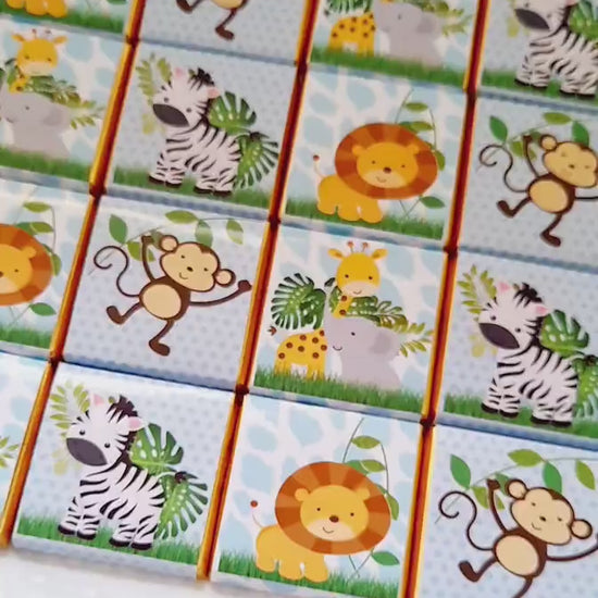 Personalised Safari Chocolate Favors – Jungle Animal Birthday Treats, Baby Shower Bag Filler