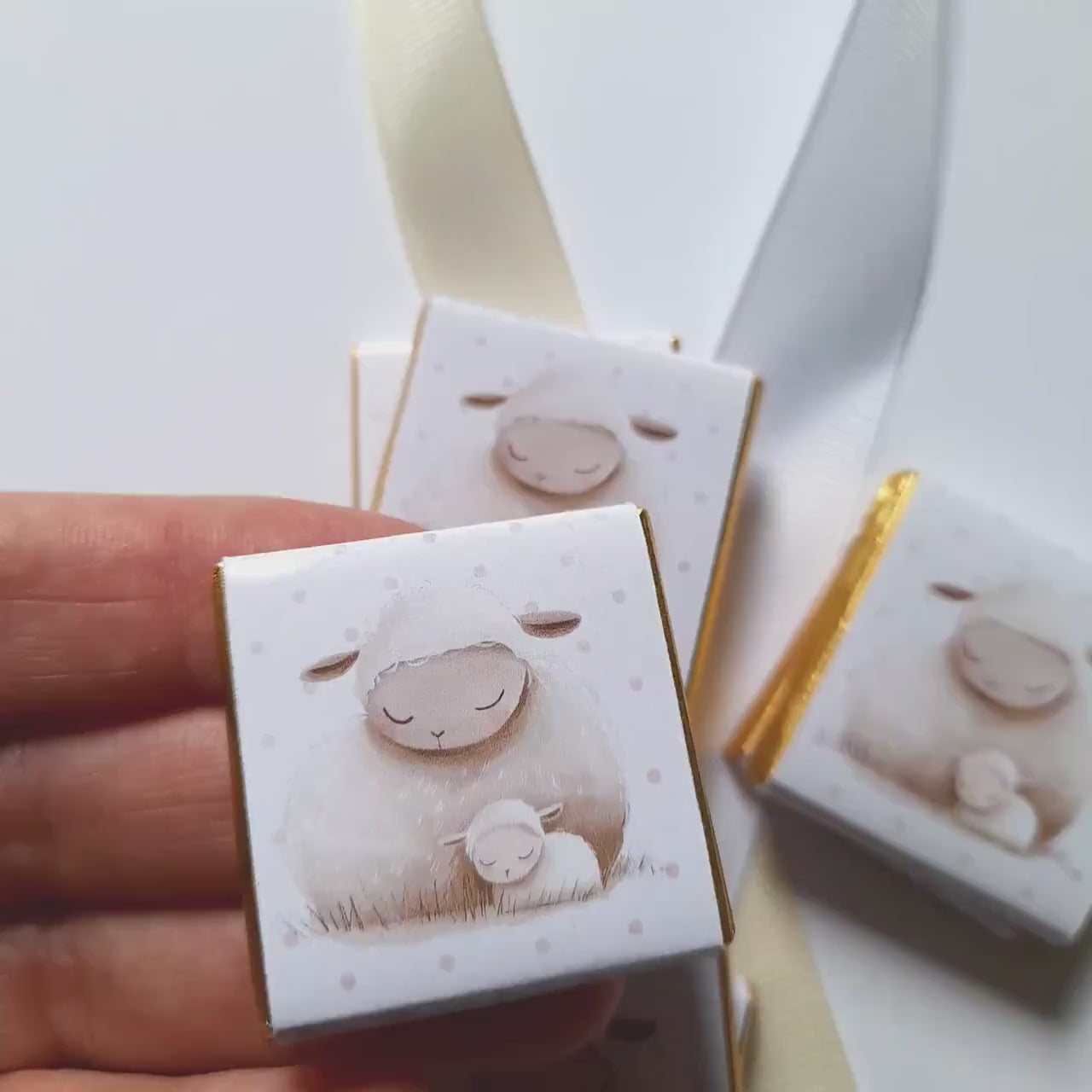 Personalised Mum and Baby Sheep Chocolates – Baby Shower Guest Favours, Party Bag Fillers