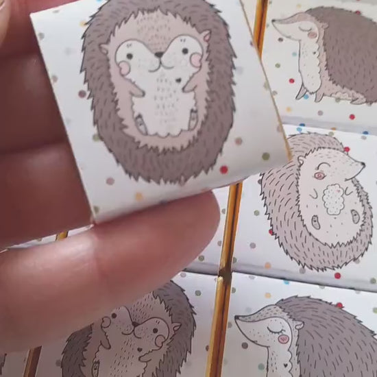 Personalised Hedgehog Birthday Chocolates – Woodland Party Favours, Custom Guest Gifts